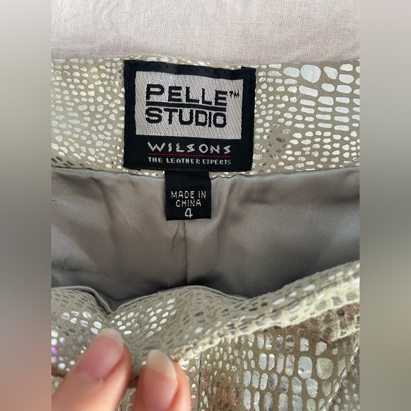 Vintage Genuine Leather Iridescent Snake Print Pant - Picture 2 of 5